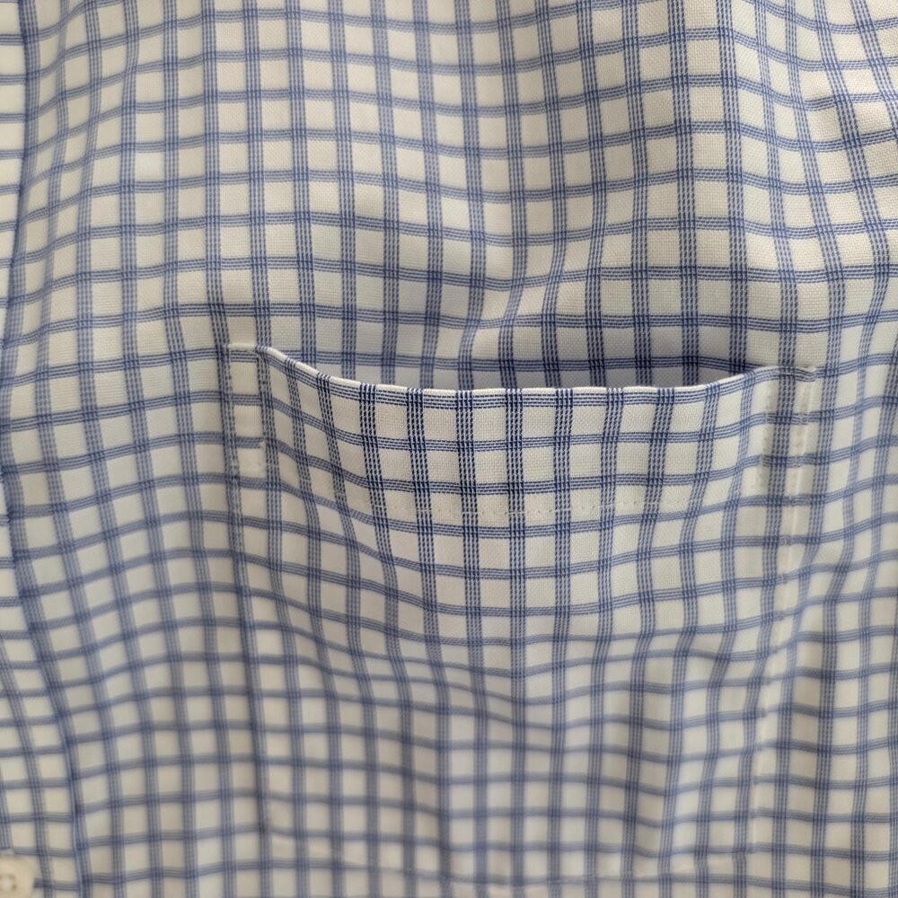 JOHNSTON & MURPHY Shirt Men's L XC4 Blue Plaid Extreme Comfort Long Sleeve - Picture 5 of 13
